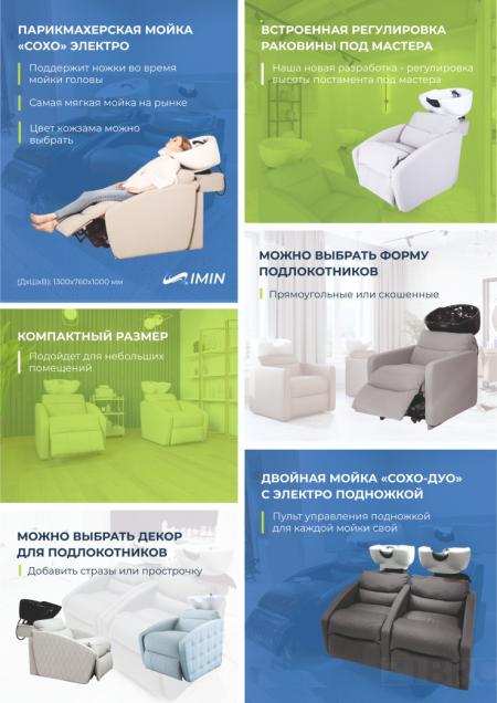 Парикмахерская мойка реклайнер "Сохо" электро 