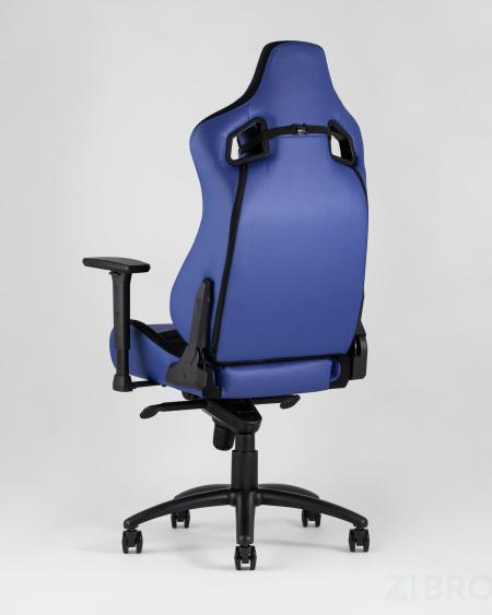 Игровое кресло компьютерное TopChairs Racer Premium синее геймерское 
