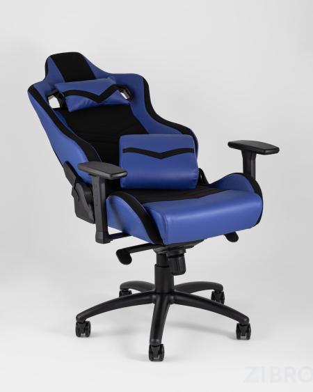 Игровое кресло компьютерное TopChairs Racer Premium синее геймерское 