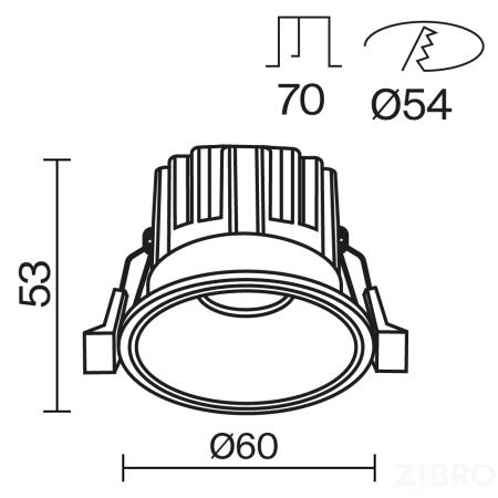 Встраиваемый светильник Technical DL058-7W2.7K-B 