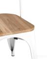 Стул TOLIX WOOD белый глянцевый, каркас металлический, сиденье деревянное 