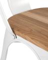 Стул TOLIX WOOD белый глянцевый, каркас металлический, сиденье деревянное 