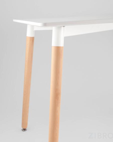 Стол Oslo Rectangle WT белый, столешница МДФ, деревянные ножки 