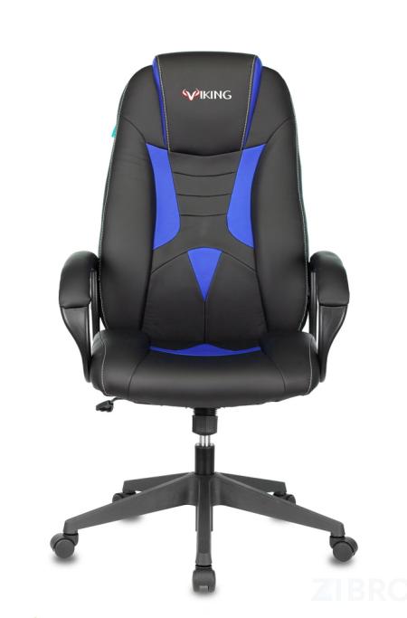 Кресло игровое Бюрократ VIKING-8N/BL-BLUE черный/синий искусственная кожа геймерское 