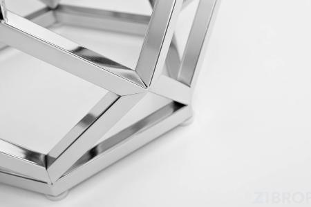 2KF111037-S Стол журнальный с мраморной столешницей d50*62см, цвет опоры серебро 