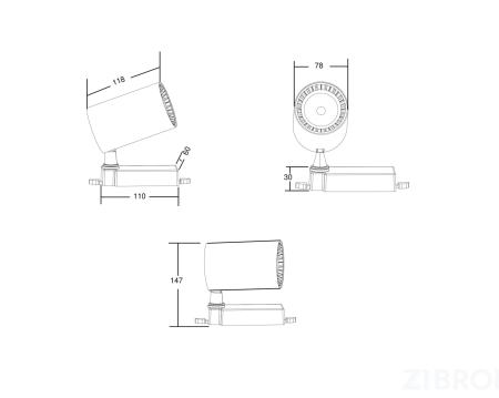 Трековый светильник Technical TR029-3-10W4K-W 