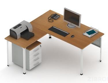 Стол офисный угловой - П1 (1600) с Экраном 