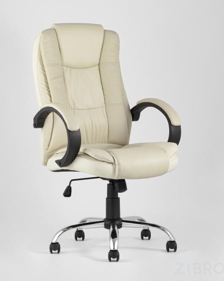TopChairs Atlant офисное бежевое обивка экокожа, механизм качания Top Gun 