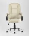 TopChairs Atlant офисное бежевое обивка экокожа, механизм качания Top Gun 