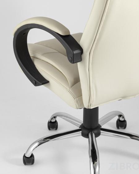 TopChairs Atlant офисное бежевое обивка экокожа, механизм качания Top Gun 