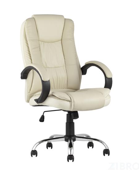 TopChairs Atlant офисное бежевое обивка экокожа, механизм качания Top Gun 