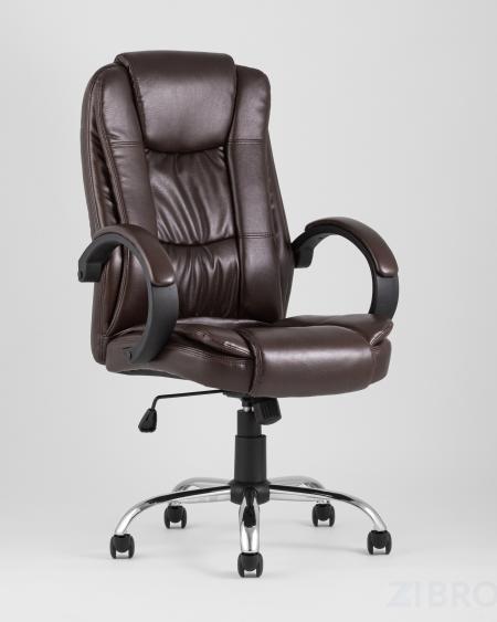 Компьютерное кресло TopChairs Atlant офисное коричневое обивка экокожа, механизм качания Top Gun коричневый 