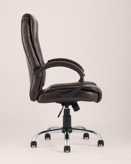 Компьютерное кресло TopChairs Atlant офисное коричневое обивка экокожа, механизм качания Top Gun коричневый 