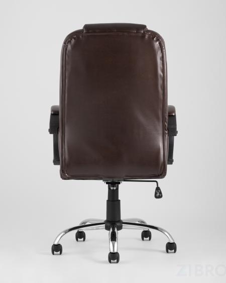 Компьютерное кресло TopChairs Atlant офисное коричневое обивка экокожа, механизм качания Top Gun коричневый 