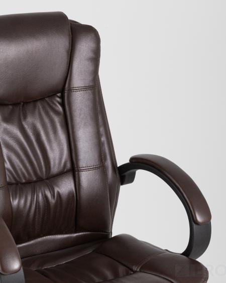 Компьютерное кресло TopChairs Atlant офисное коричневое обивка экокожа, механизм качания Top Gun коричневый 