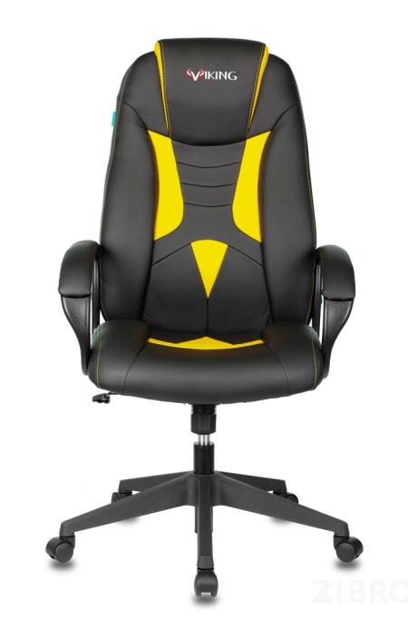 Кресло игровое Бюрократ VIKING-8N/BL-YELL черный/желтый искусственная кожа геймерское 