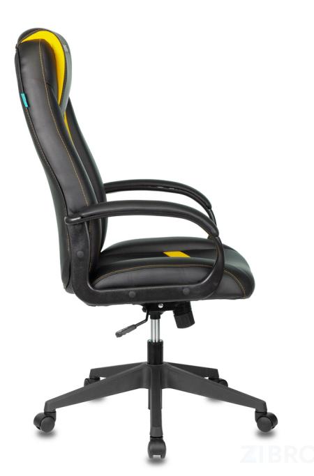 Кресло игровое Бюрократ VIKING-8N/BL-YELL черный/желтый искусственная кожа геймерское 
