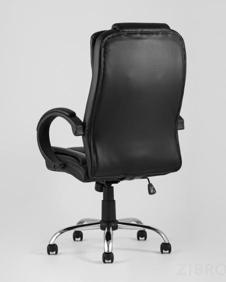Компьютерное кресло TopChairs Atlant офисное черное обивка экокожа, механизм качания Top Gun пятилучье 