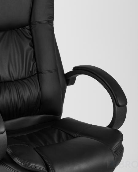 Компьютерное кресло TopChairs Atlant офисное черное обивка экокожа, механизм качания Top Gun пятилучье 