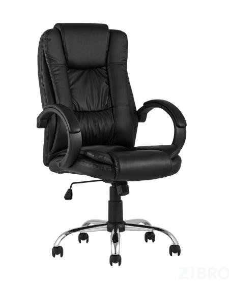 Компьютерное кресло TopChairs Atlant офисное черное обивка экокожа, механизм качания Top Gun пятилучье 