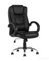 Компьютерное кресло TopChairs Atlant офисное черное обивка экокожа, механизм качания Top Gun пятилучье 