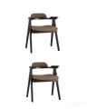 Комплект из двух стульев OLAV мягкое тканевое коричневое сиденье 