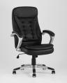Компьютерное кресло TopChairs Control офисное черное обивка экокожа, механизм качания Top Gun 