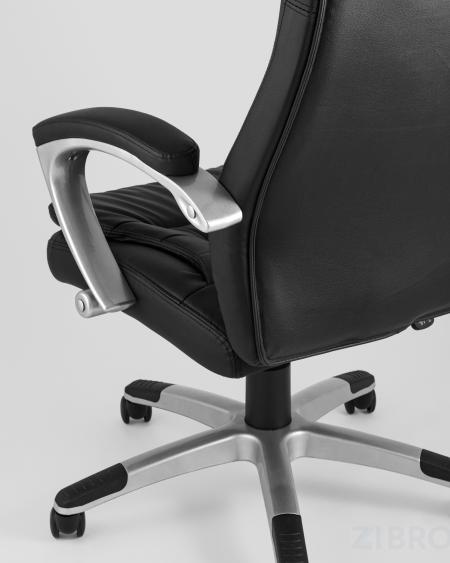 Компьютерное кресло TopChairs Control офисное черное обивка экокожа, механизм качания Top Gun 
