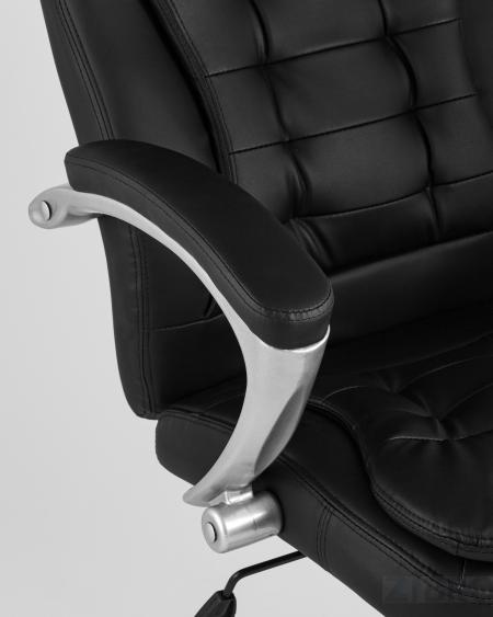 Компьютерное кресло TopChairs Control офисное черное обивка экокожа, механизм качания Top Gun 