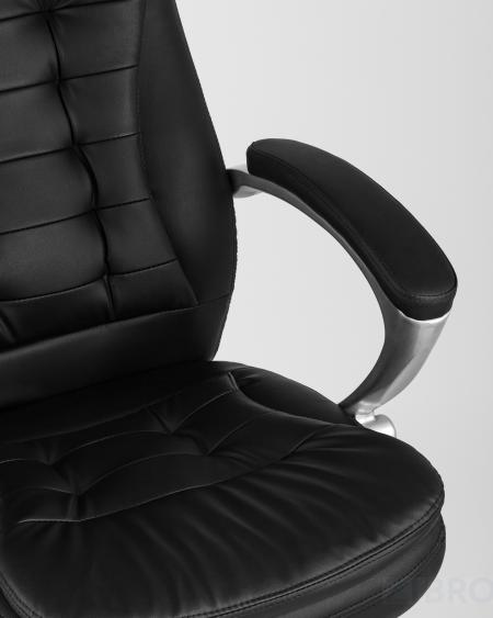 Компьютерное кресло TopChairs Control офисное черное обивка экокожа, механизм качания Top Gun 