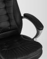 Компьютерное кресло TopChairs Control офисное черное обивка экокожа, механизм качания Top Gun 