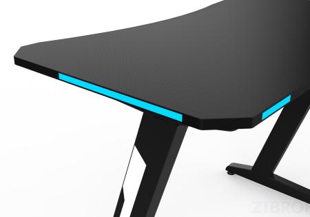 Стол геймерский компьютерный игровой для геймеров TopChairs Arena LED черный 