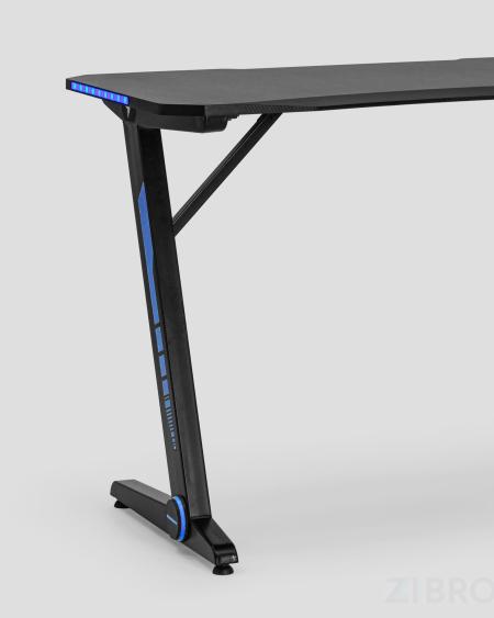 Стол геймерский компьютерный игровой для геймеров TopChairs Arena LED черный 