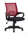 Компьютерное кресло TopChairs Simple офисное красное в обивке из текстиля с сеткой, механизм качания Top Gun 
