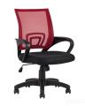 Компьютерное кресло TopChairs Simple офисное красное в обивке из текстиля с сеткой, механизм качания Top Gun 