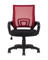 Компьютерное кресло TopChairs Simple офисное красное в обивке из текстиля с сеткой, механизм качания Top Gun 
