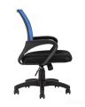 Компьютерное кресло TopChairs Simple офисное синее в обивке из текстиля с сеткой, механизм качания Top Gun 