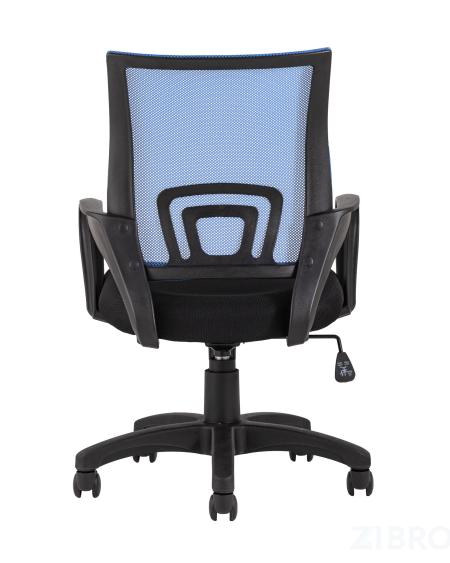 Компьютерное кресло TopChairs Simple офисное синее в обивке из текстиля с сеткой, механизм качания Top Gun 