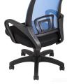 Компьютерное кресло TopChairs Simple офисное синее в обивке из текстиля с сеткой, механизм качания Top Gun 