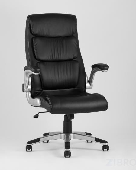 Компьютерное кресло TopChairs Force офисное черное, обивка из экокожи 