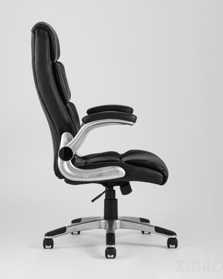 Компьютерное кресло TopChairs Force офисное черное, обивка из экокожи 