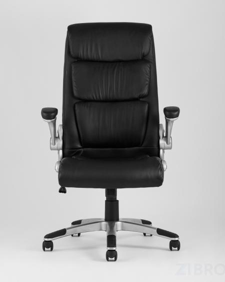 Компьютерное кресло TopChairs Force офисное черное, обивка из экокожи 