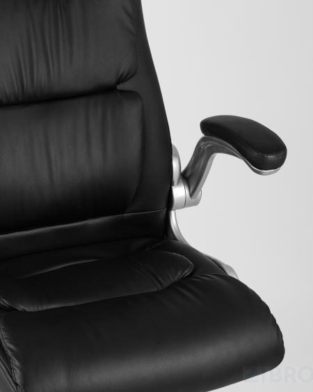 Компьютерное кресло TopChairs Force офисное черное, обивка из экокожи 