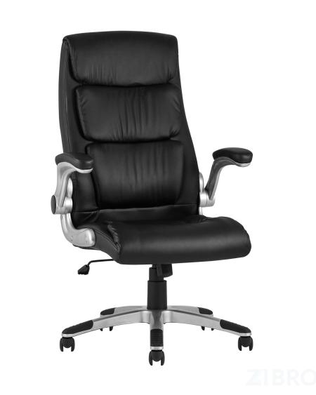 Компьютерное кресло TopChairs Force офисное черное, обивка из экокожи 