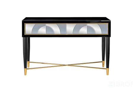 KFG122 Консоль 2 ящика зеркало двухцветное 120*42*75см 