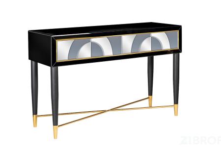 KFG122 Консоль 2 ящика зеркало двухцветное 120*42*75см 