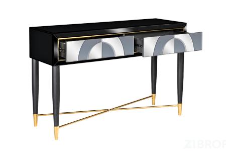 KFG122 Консоль 2 ящика зеркало двухцветное 120*42*75см 