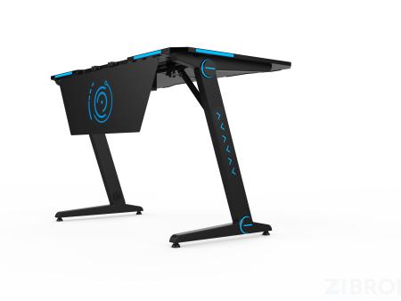 Стол геймерский компьютерный игровой для геймеров TopChairs Space LED черный 