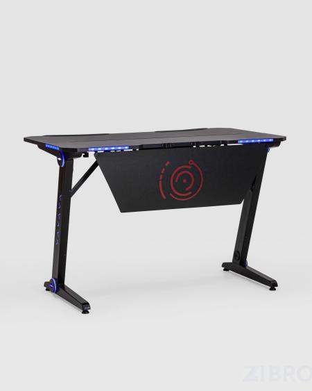Стол геймерский компьютерный игровой для геймеров TopChairs Space LED черный 
