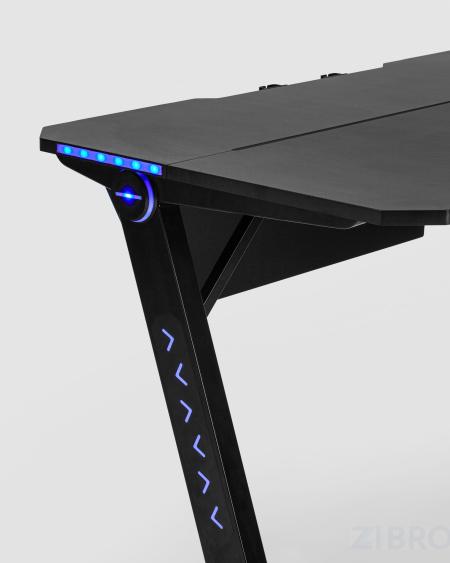 Стол геймерский компьютерный игровой для геймеров TopChairs Space LED черный 